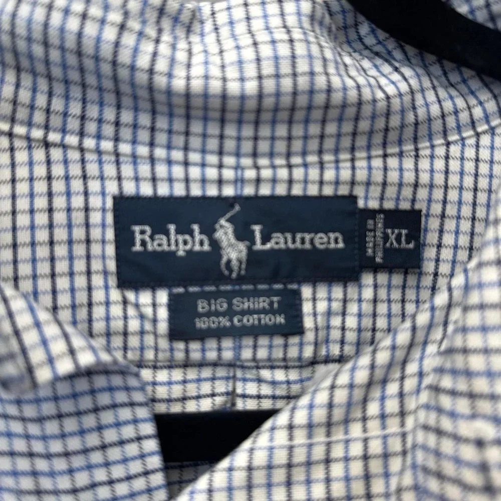 Ralph Lauren blue and white checkered shirt